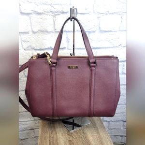 Kate Spade Eggplant Purple Leather Top Handle Bag "pre-loved"